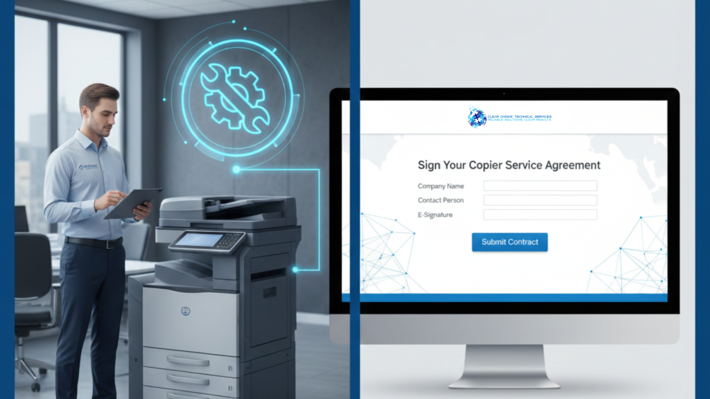 Copier Repair Service agreement with Clear Choice Technical Services